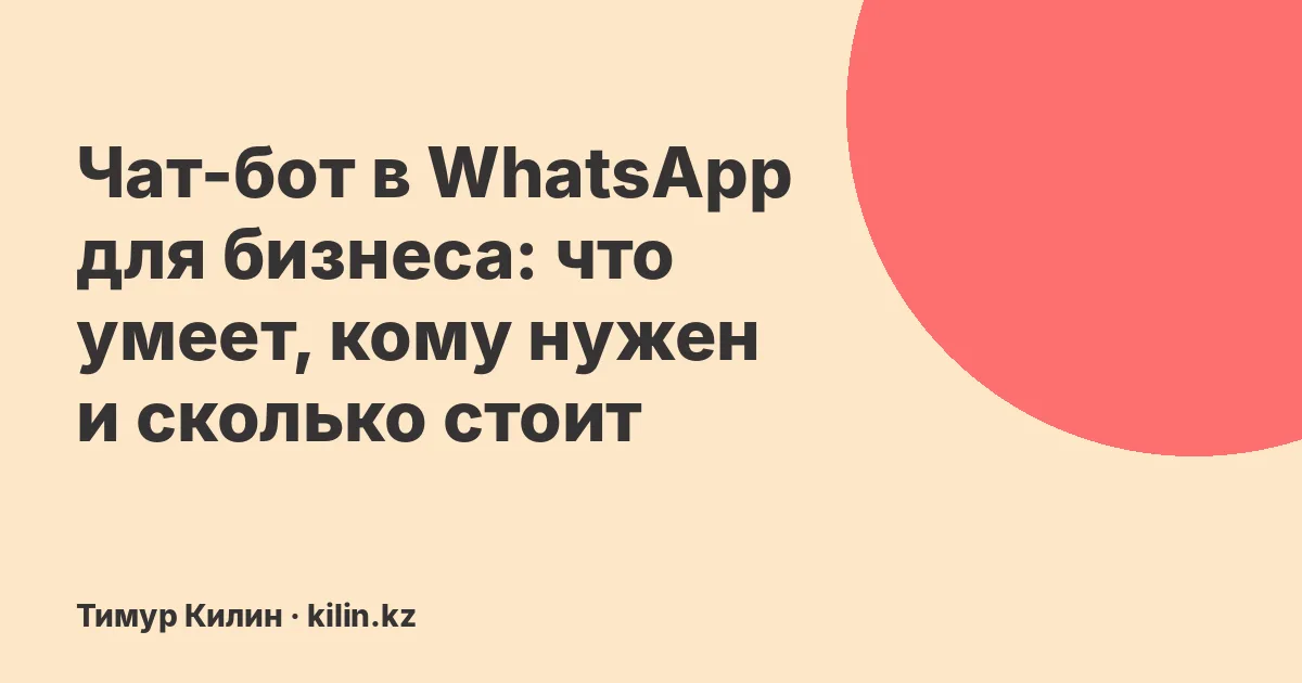 Чат-бот в WhatsApp для бизнеса: что умеет, кому нужен и сколько стоит